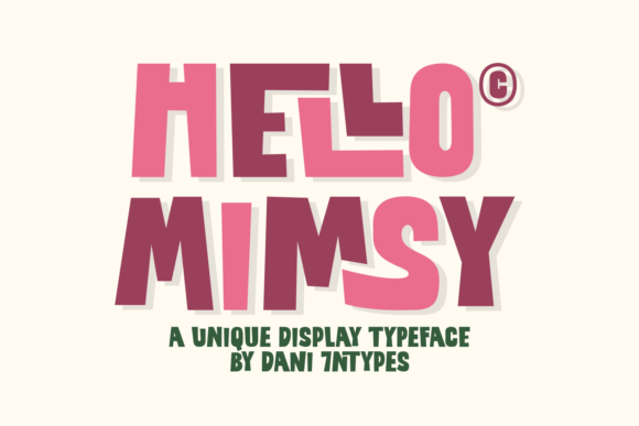 Hello Mimsy: A Bold Display Font for Handmade Products