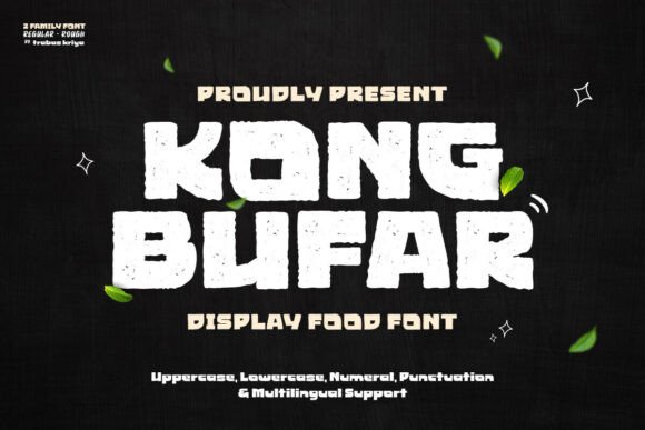 Kong Bufar Regular: A Bold Display Font for Food Branding and More