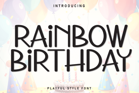 Rainbow Birthday Font for Small Business Branding and Packaging